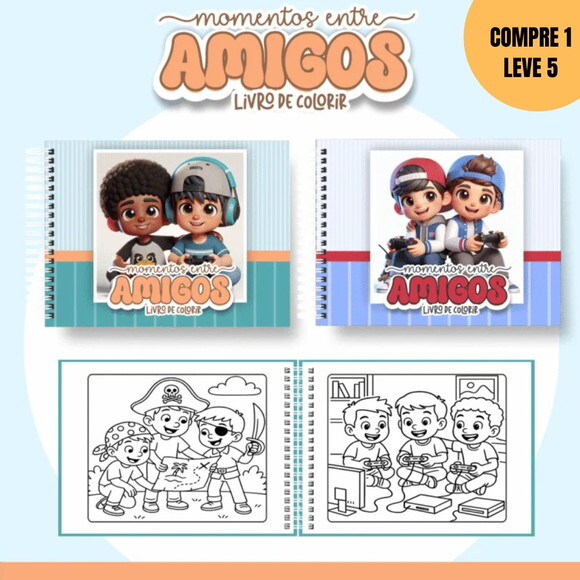 Arquivo Digital Momentos de Amigos Livros de Colorir -4152