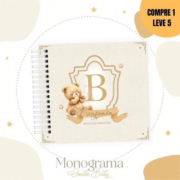 Arquivo Digital Monograma Ursinho Kit Maternidade -1944