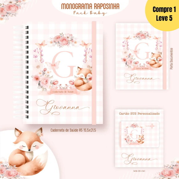 Arquivo Digital Monograma Raposinha Livro do Bebê - 369