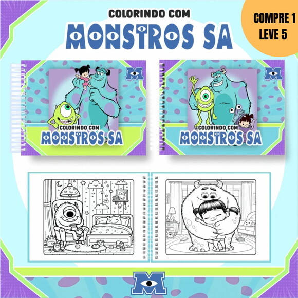 Arquivo Digital Monstros S.a Livros de Colorir -3149