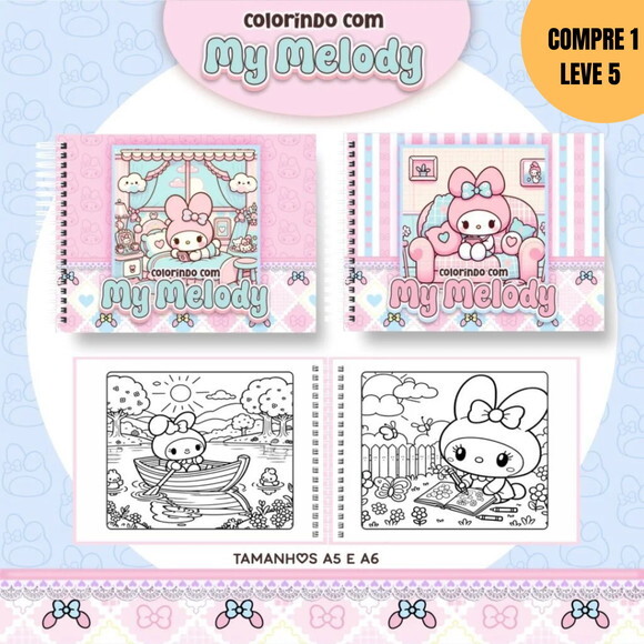Arquivo Digital My Melody Livros de Colorir -3116