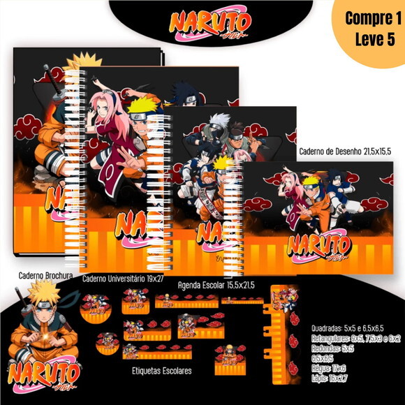 Arquivo Digital Naruto Kit Escolar 2025 -995