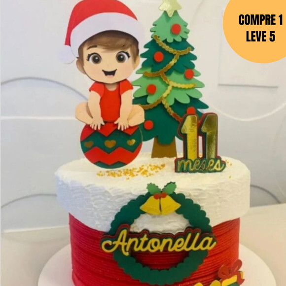 Arquivo Digital Natal Menina Gorro Topo de Bolo -6065