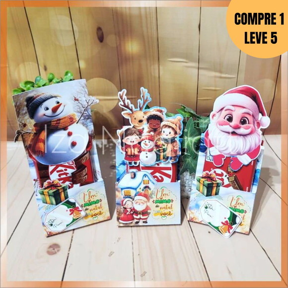 Arquivo Digital Natal Papai Noel Capinhas para Kit Kat -199