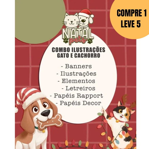 Arquivo Digital Natal Pets Combo Cachorro + Gato -5484