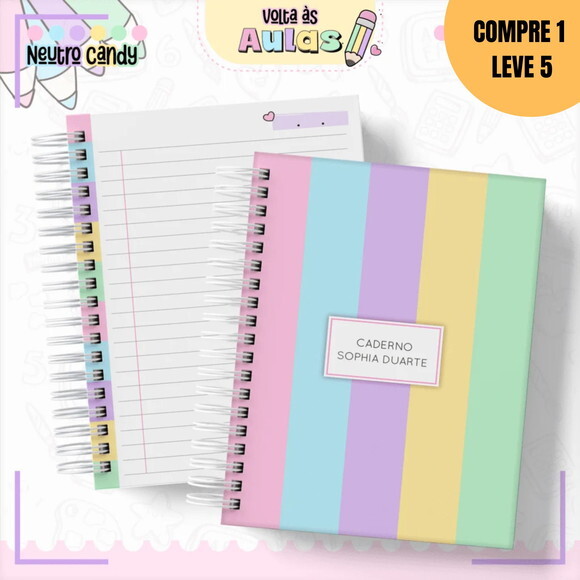 Arquivo Digital Neutro Candy Kit Escolar 2025 -1629