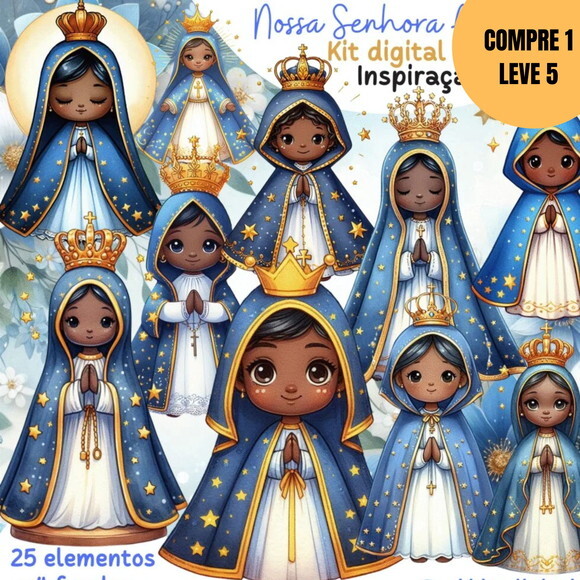 Arquivo Digital Nossa Senhora Aparecida Aquarela -5852