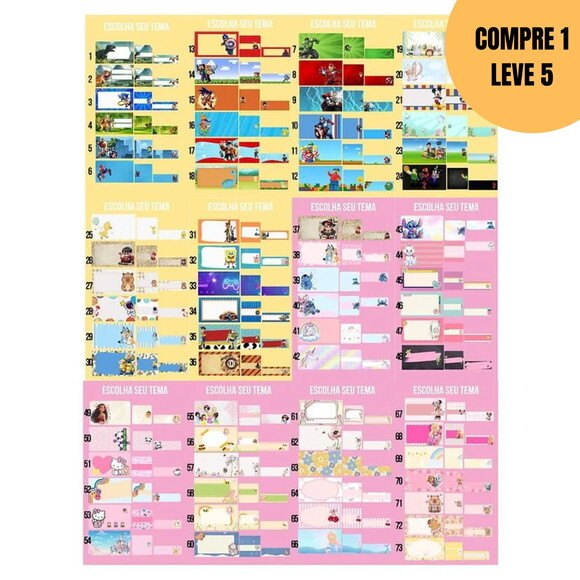 Arquivo Digital Pack 73 Etiquetas Escolares 2026 -6275