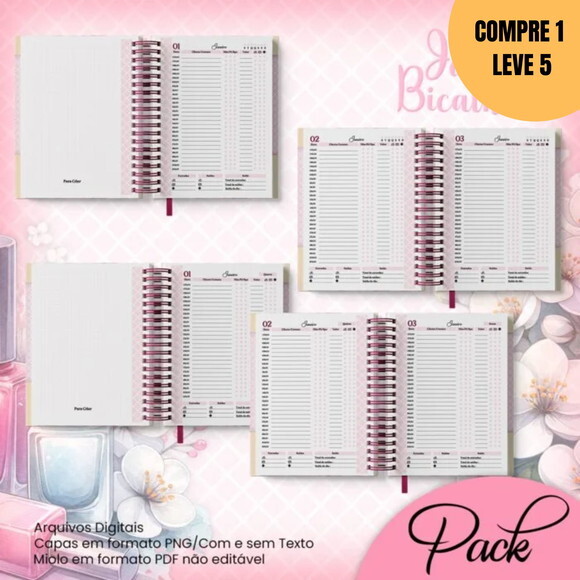 Arquivo Digital Pack Agendamento Manicure 2025 -2218