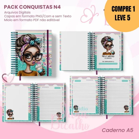 Arquivo Digital Pack Caderno Pautado A5+bloquinho A6 -5312