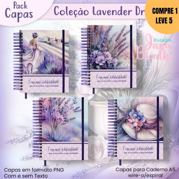 Arquivo Digital Pack Capas Coleção Lavender -3019