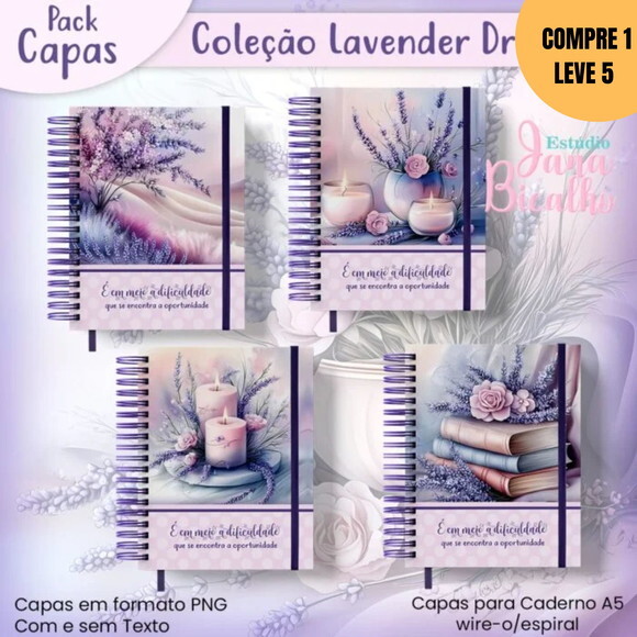 Arquivo Digital Pack Capas Coleção Lavender -3019