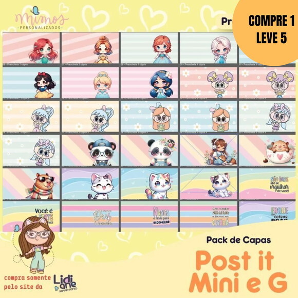 Arquivo Digital Pack Capas Post It Mini e G -5893