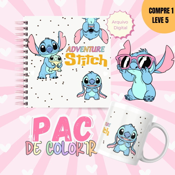 Arquivo Digital Pack Colorie Stitch Adventure -3284