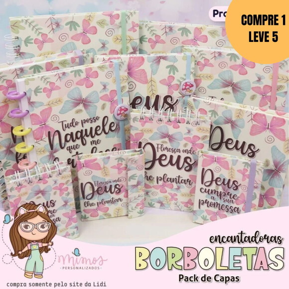Arquivo Digital Pack de Capas Borboletas Encantadora -5894