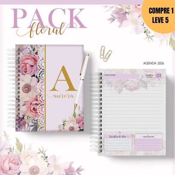 Arquivo Digital Pack Floral Agendas 2026 -3353