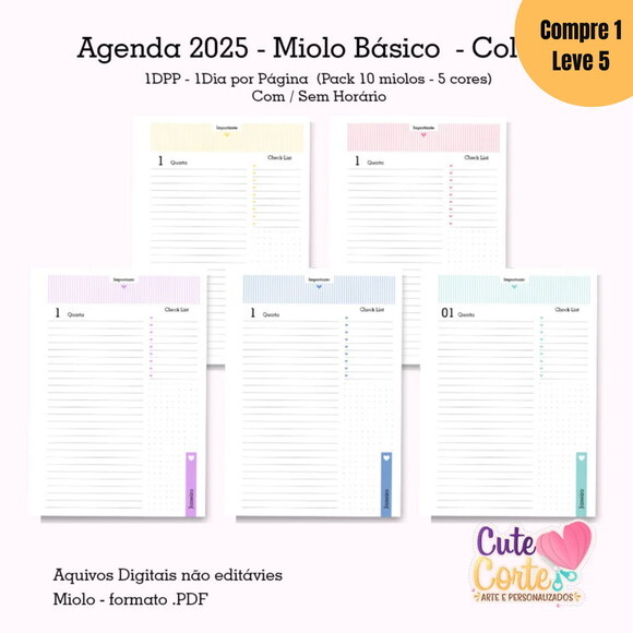 Arquivo Digital Pack Miolos Básico 1dpp Agenda A5 -686