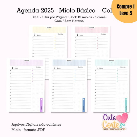 Arquivo Digital Pack Miolos Básico 1dpp Agenda A5 -686