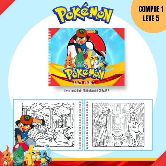 Arquivo Digital Pack Nostalgia + Colorir Pokemon -2819