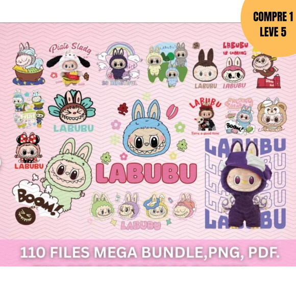 Arquivo Digital Pacote com 110 Designs de Labubu -3621