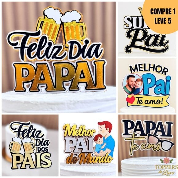 Arquivo Digital Pacote Dia dos Pais 2025 Topo de Bolo -4262