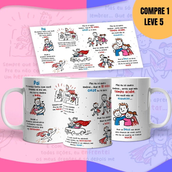 Arquivo Digital Pai Onze Vidas Arte Avulsa Caneca -4730