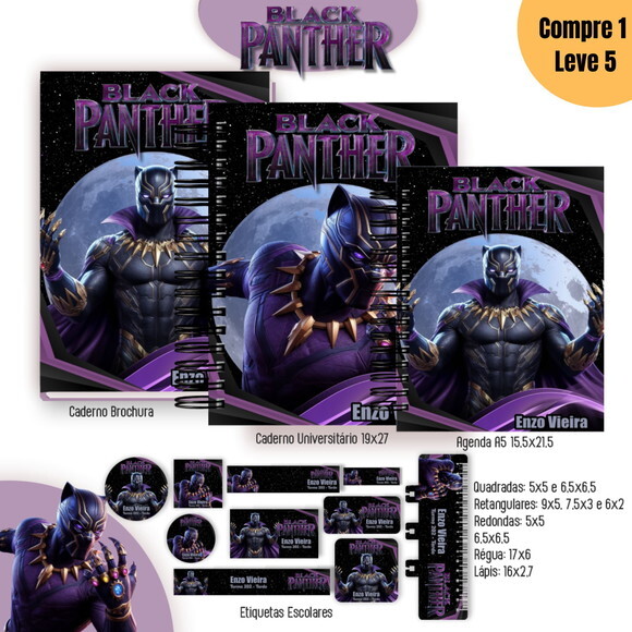 Arquivo Digital Pantera Negra Kit Escolar 2025 -1095