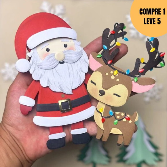 Arquivo Digital Papai Noel e Rena Topo de Bolo -5859