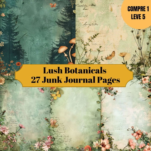 Arquivo Digital Papéis Lush Botanicals Kit Digital -4011