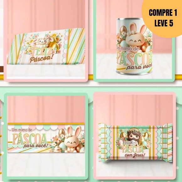 Arquivo Digital Páscoa 2 em 1 Cristã + Coelhinhos -2089