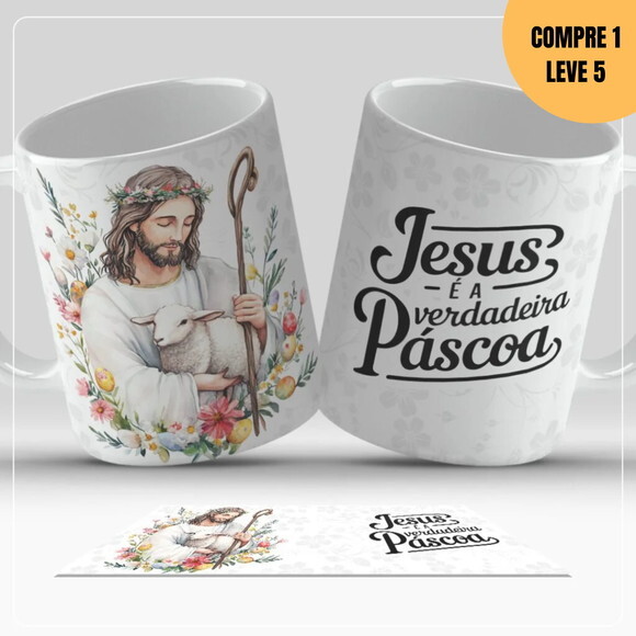 Arquivo Digital Páscoa Cristã Estampas para Canecas -2715