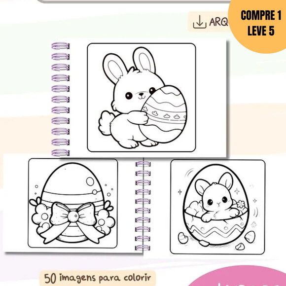Arquivo Digital Páscoa Encantada Livro de Colorir -2556