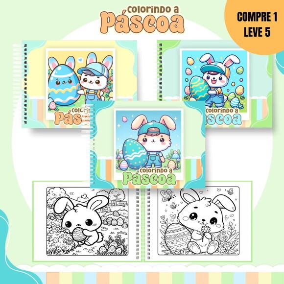 Arquivo Digital Páscoa Menino Livro de Colorir -2749