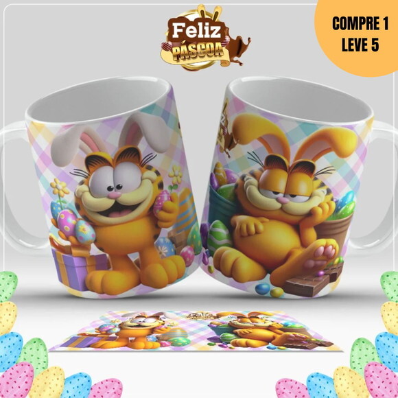 Arquivo Digital Páscoa Personagens Artes para Caneca -2722