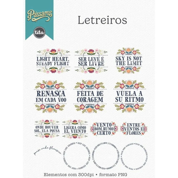 Arquivo Digital Pássaros Combo Ilustrações e Papéis -3470