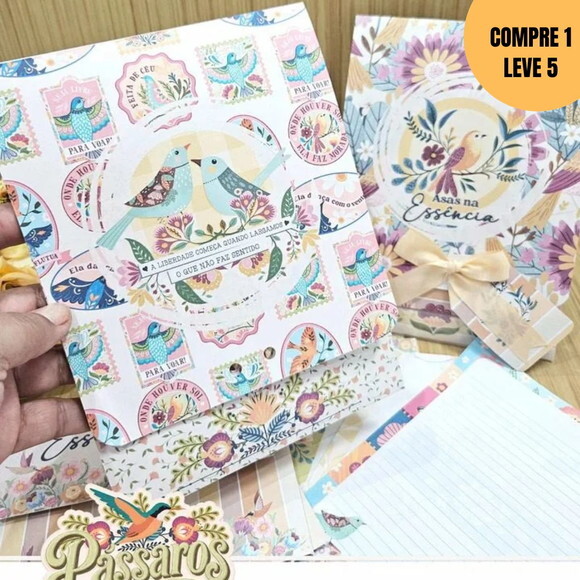 Arquivo Digital Pássaros Kit Papelaria Poly -4209