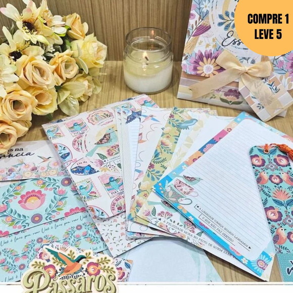 Arquivo Digital Pássaros Kit Papelaria Poly -4209