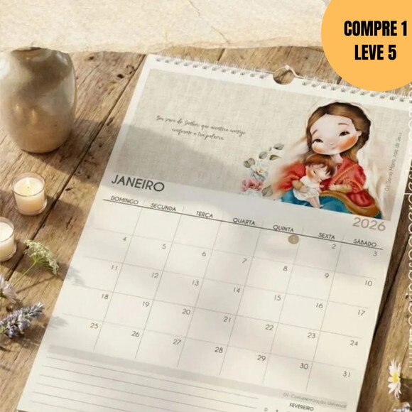 Arquivo Digital pdf Calendário de Parede Santinhos A4 -6050