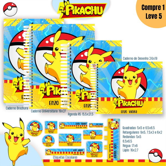 Arquivo Digital Pikachu Kit Escolar 2025 -1098