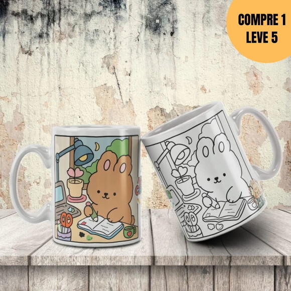 Arquivo Digital Petit Mundo Colorir Estampas Canecas -4865
