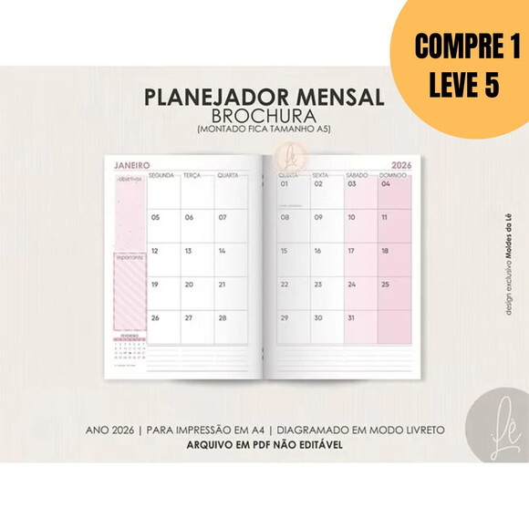 Arquivo Digital Planejador Mensal Brochura -5446