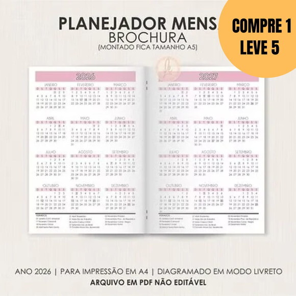 Arquivo Digital Planejador Mensal Brochura -5440