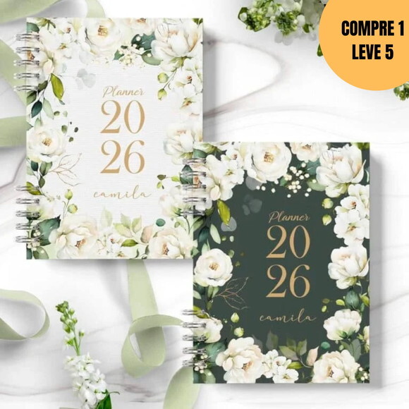 Arquivo Digital Planner 2026 Coleção Rosas Brancas -5865