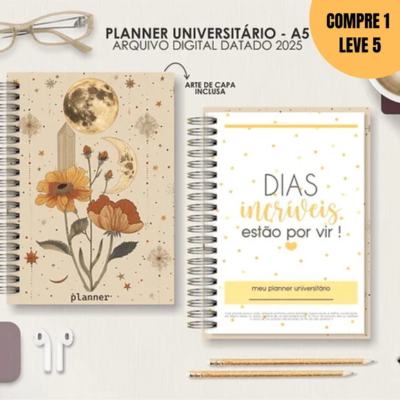 Arquivo Digital Planner A5 Datado Horinzontal -1443