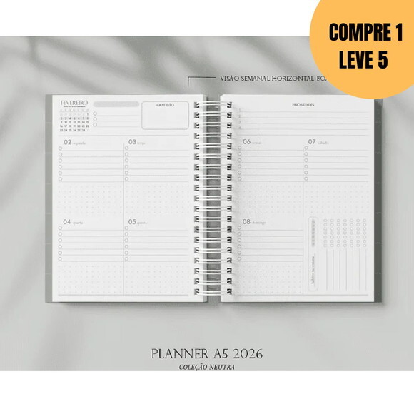Arquivo Digital Planner A5 Neutro 2026 -4988