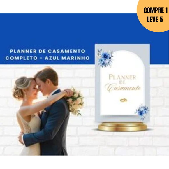Arquivo Digital Planner Casamento Permanente Azul -3075