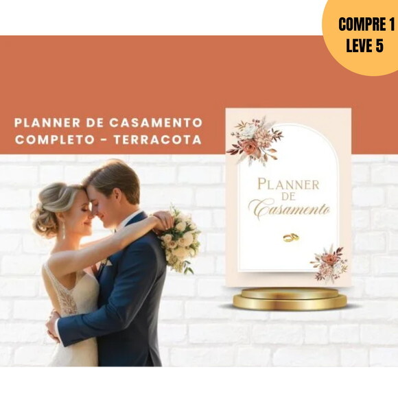 Arquivo Digital Planner Casamento Permanente Terra Cota 3079