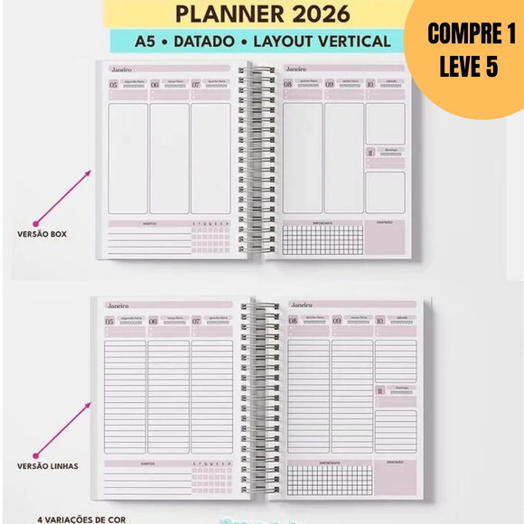 Arquivo Digital Planner Datado 2026 A5 Vertical -4712