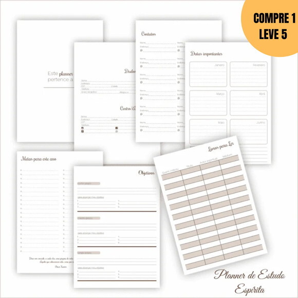 Arquivo Digital Planner de Estudo Espírita Neutro -3112