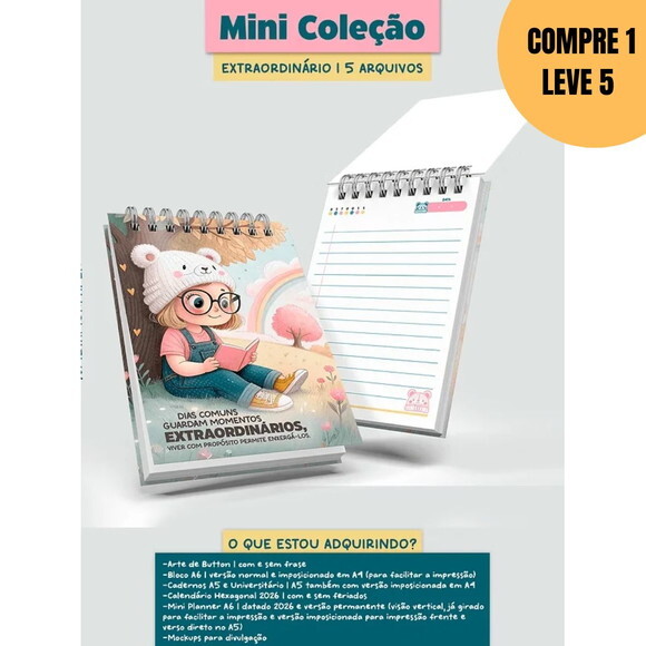Arquivo Digital Planner Mini Coleção Extraordinário -4658